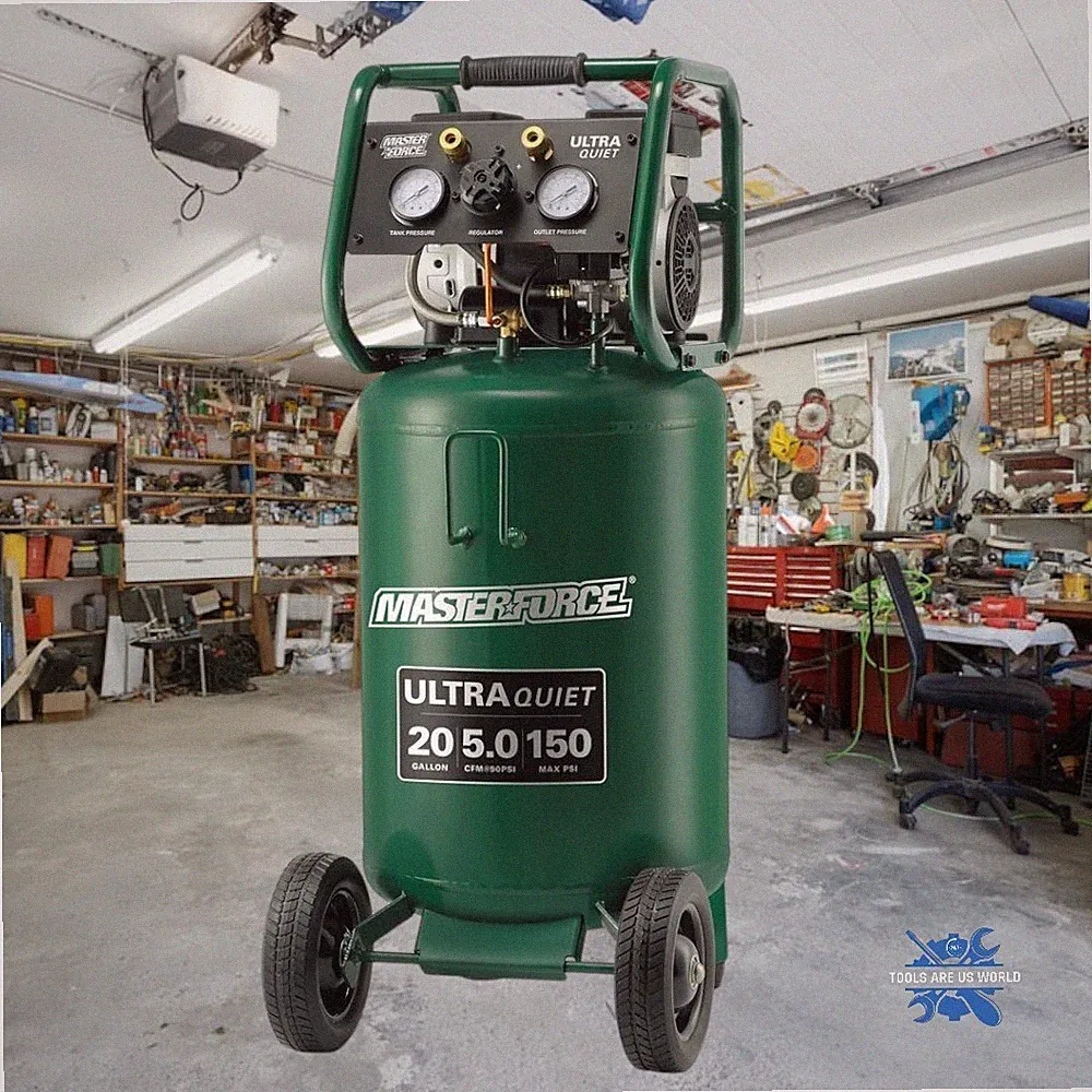 20 Gal 150 PSI Ultra Quiet Portable Electric Vertical Air Compressor Dual Pump