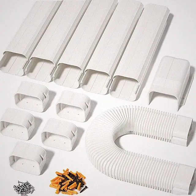 9FT 4 Inch Mini Split Line Set Cover Aluminum Outdoor AC Line Cover PVDF Duct