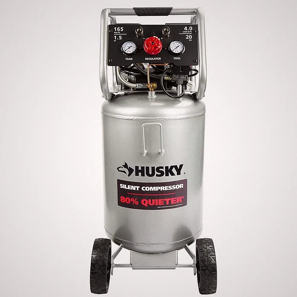 Husky 20 Gal. 165 Psi Oil Free Portable Vertical Electric Quiet Air Compressor