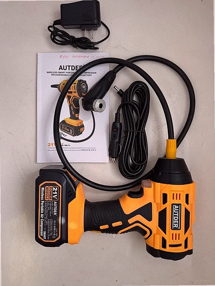 Tire Inflator Portable Air Compressor, 21V Rechargeable 180PSI Battery-Powered